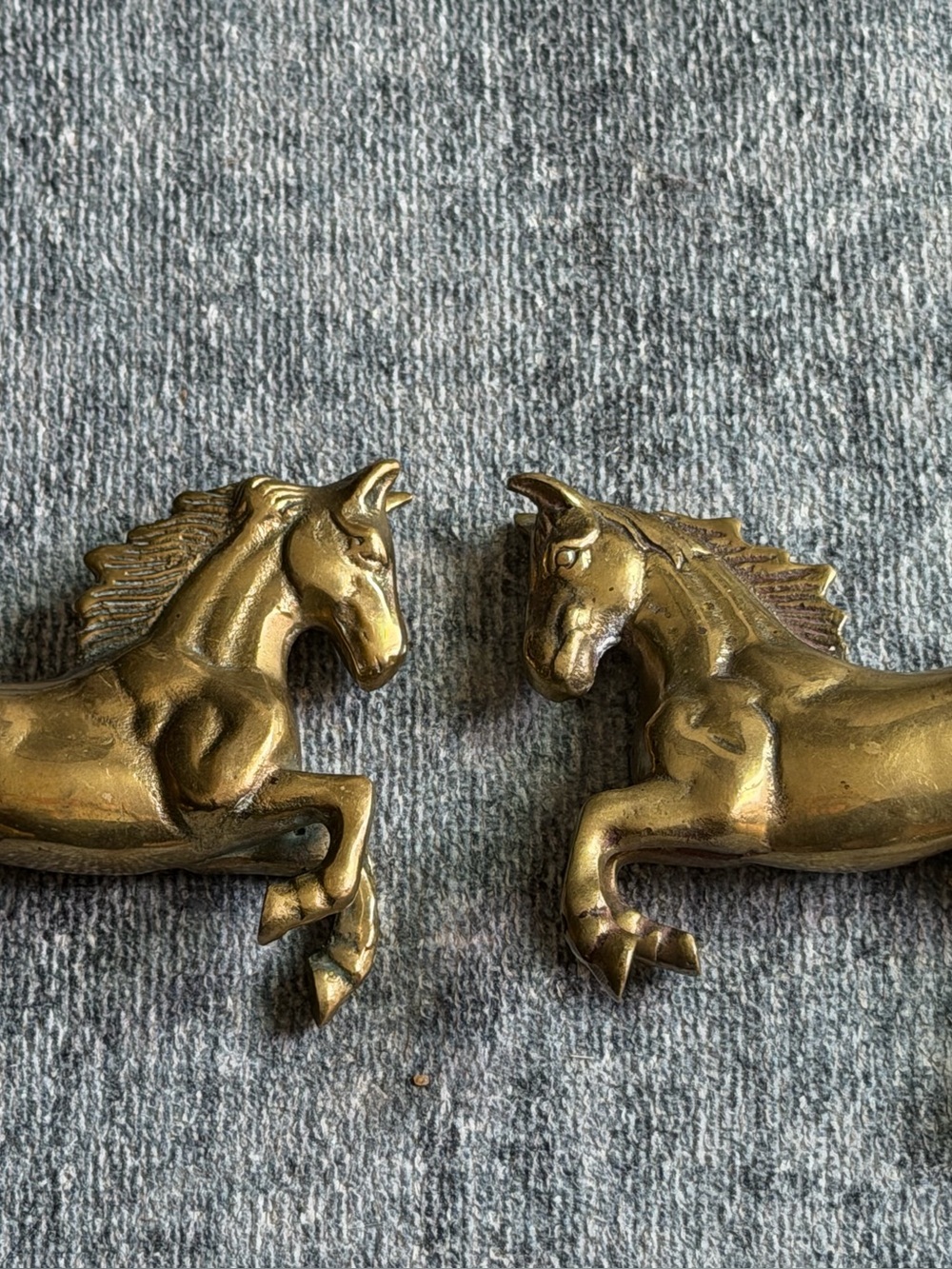 Heavy Brass Horse Set of 2
